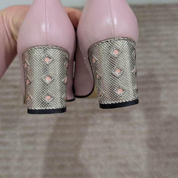 Vintage Spanish Made Pink Square Toe Heels Size 7 - Picture 8 of 9